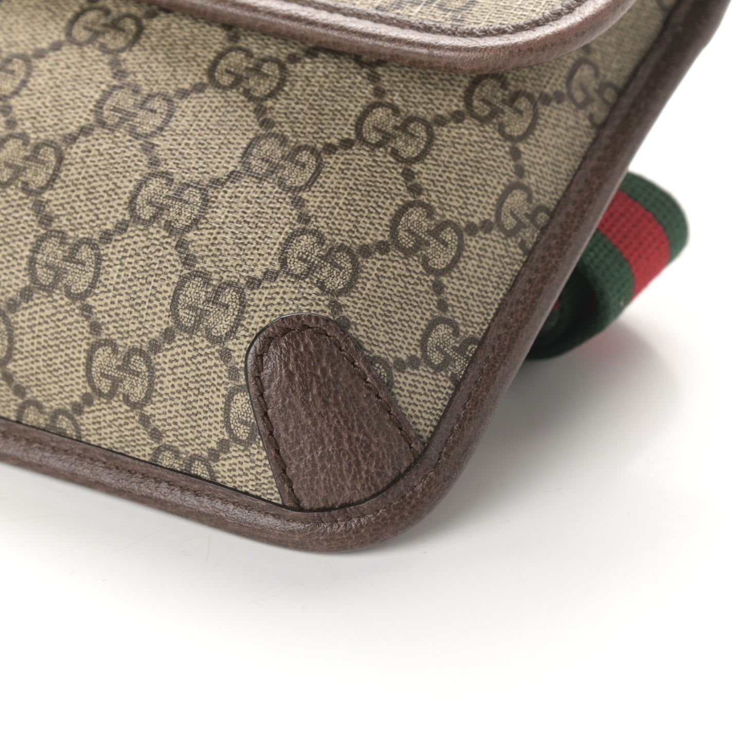 GG Supreme Monogram Neo Vintage Web Belt Bag Brown