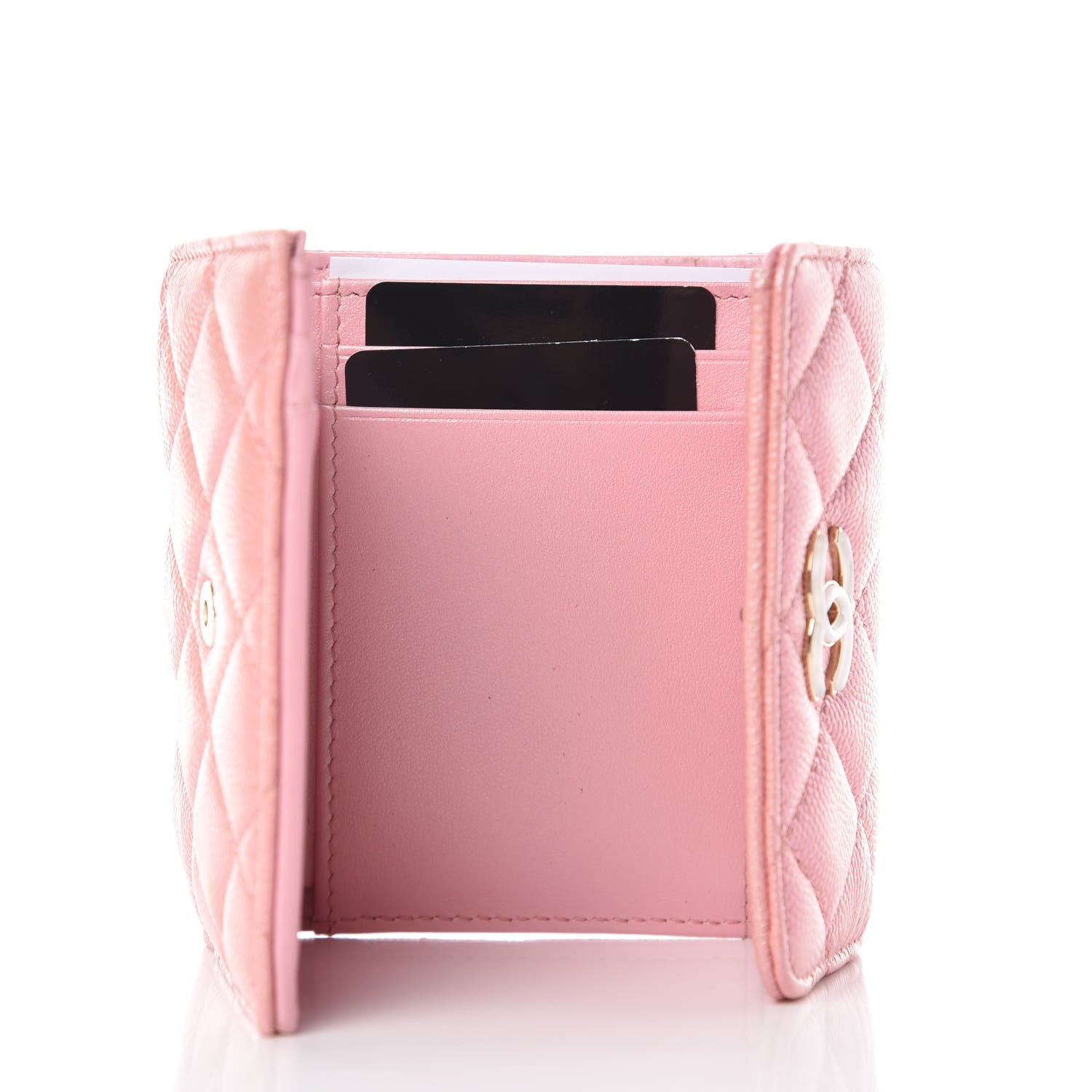 Chanel Iridescent Caviar Quilted Small Flap Wallet Rose Pink 5 of 9