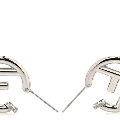 Fendi Metal FF Hoop Earrings Silver 3 of 5