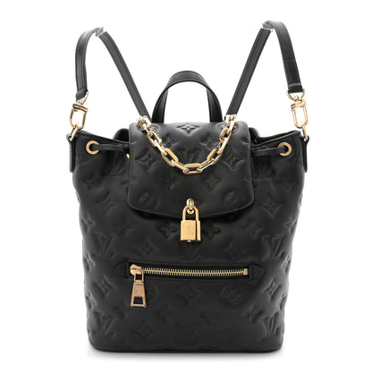 Louis Vuitton Lambskin Embossed Monogram Coussin PM Backpack Black 1 of 10