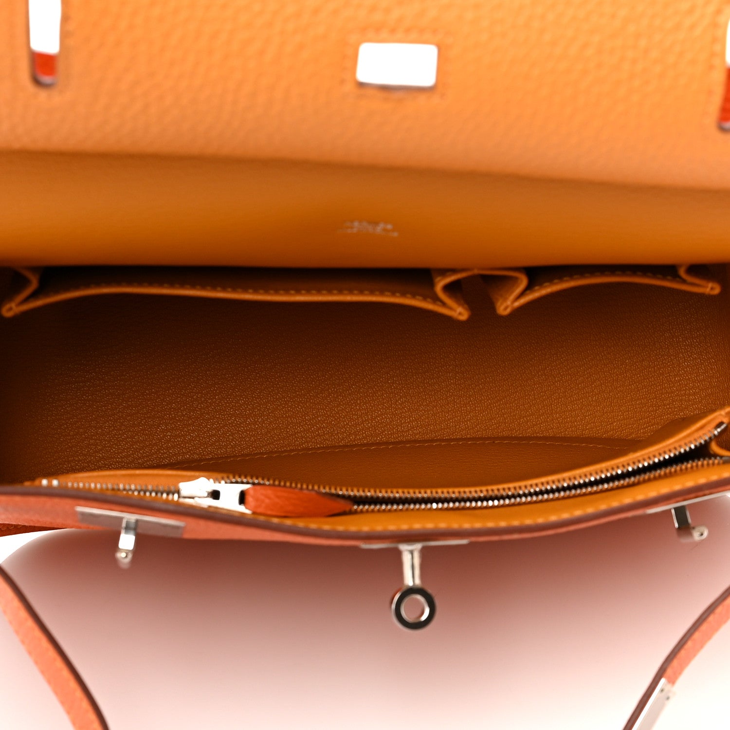 Hermes Taurillon Clemence Verso Jypsiere 28 Orange Moutarde 4 of 8
