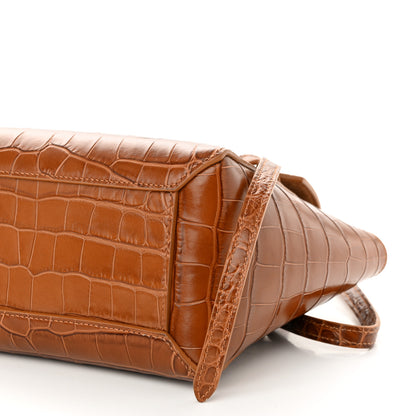 Celine Calfskin Crocodile Embossed Nano Belt Bag Camel 9 of 9