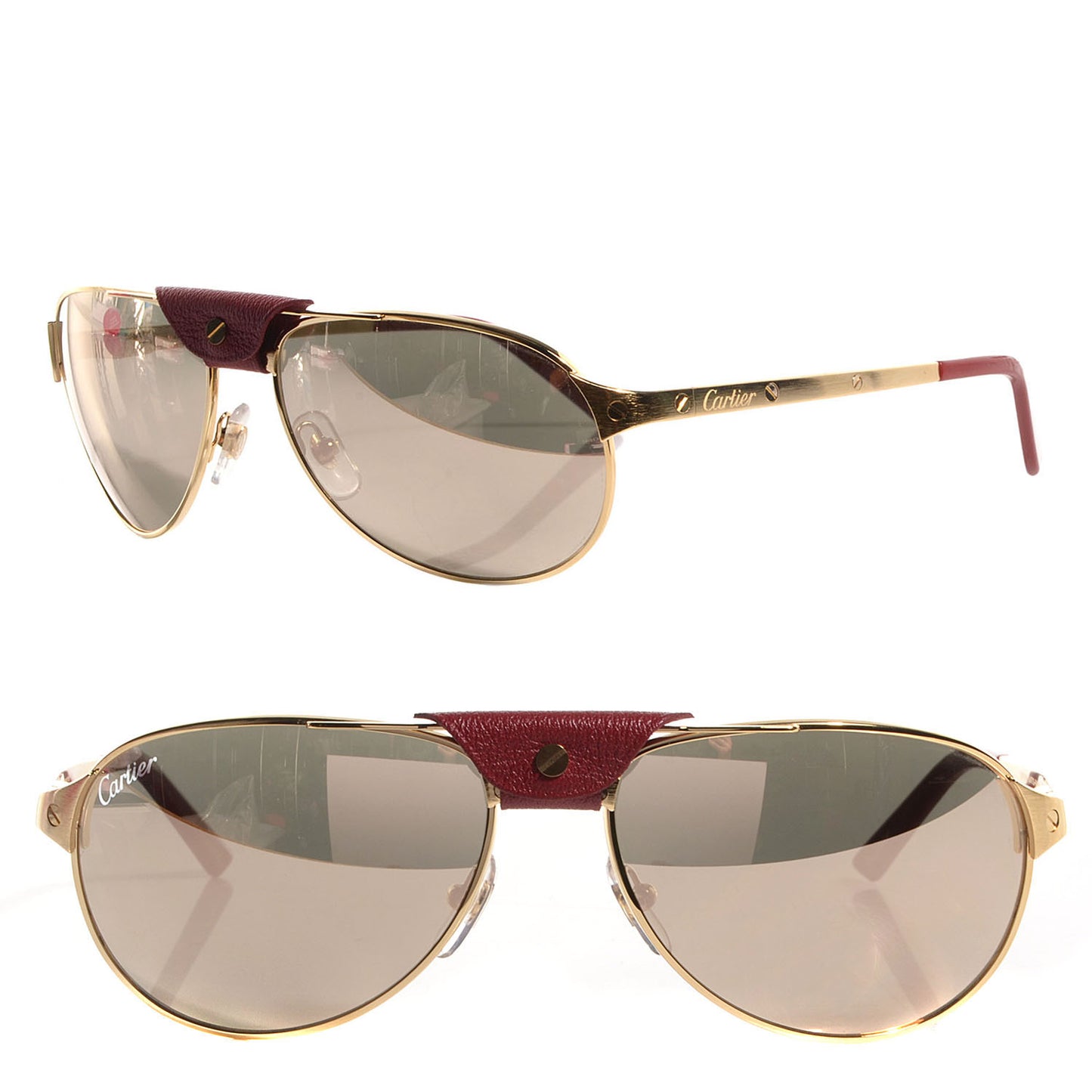Santos Dumont Rimmed Aviator Sunglasses Gold