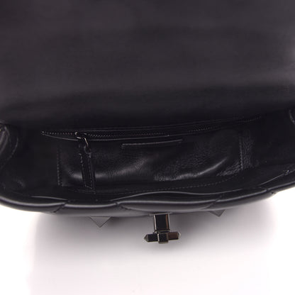 Valentino Garavani Nappa Monochrome Medium Roman Stud Shoulder Bag Black 7 of 8