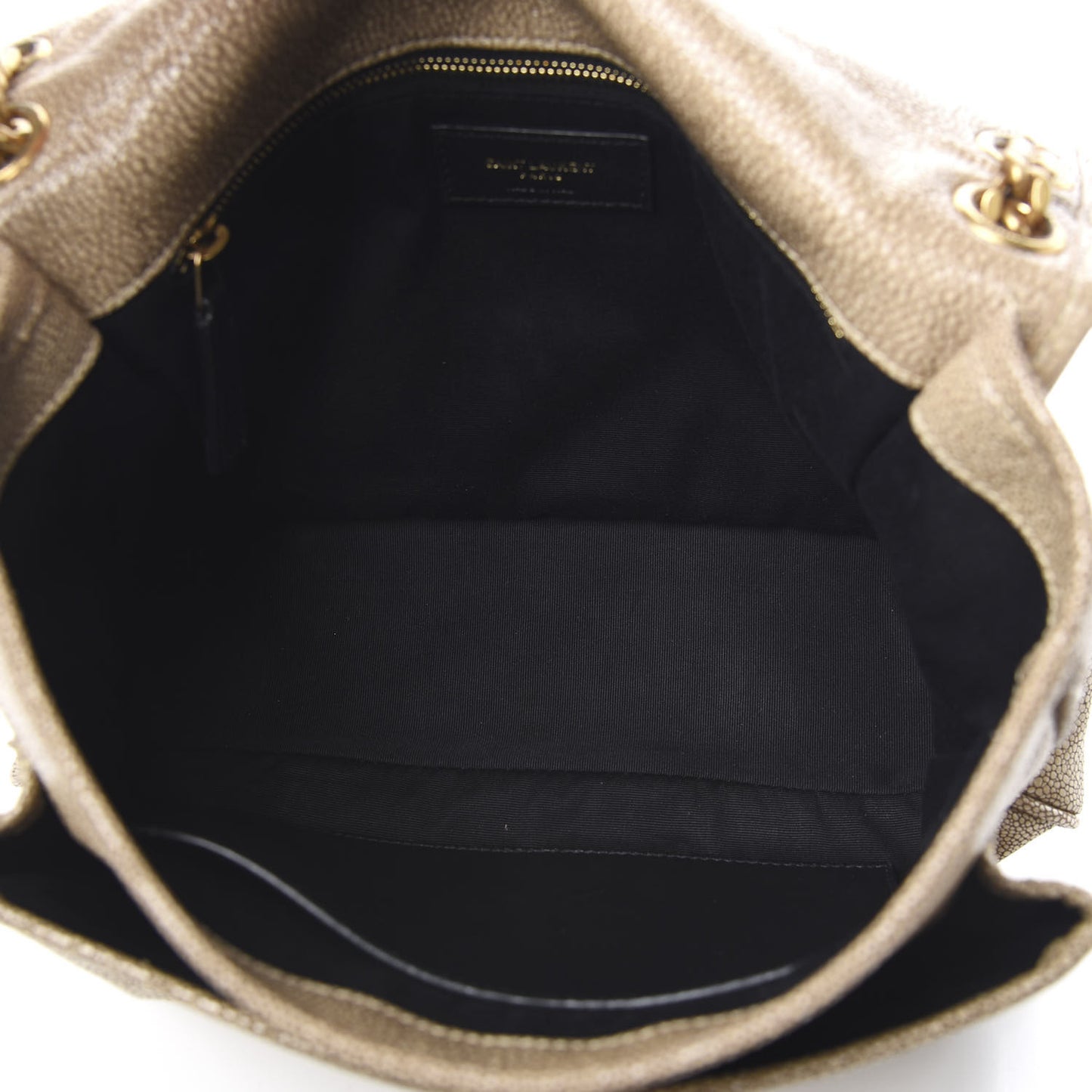 Stingray Embossed Monogram Medium Niki Chain Satchel Beige
