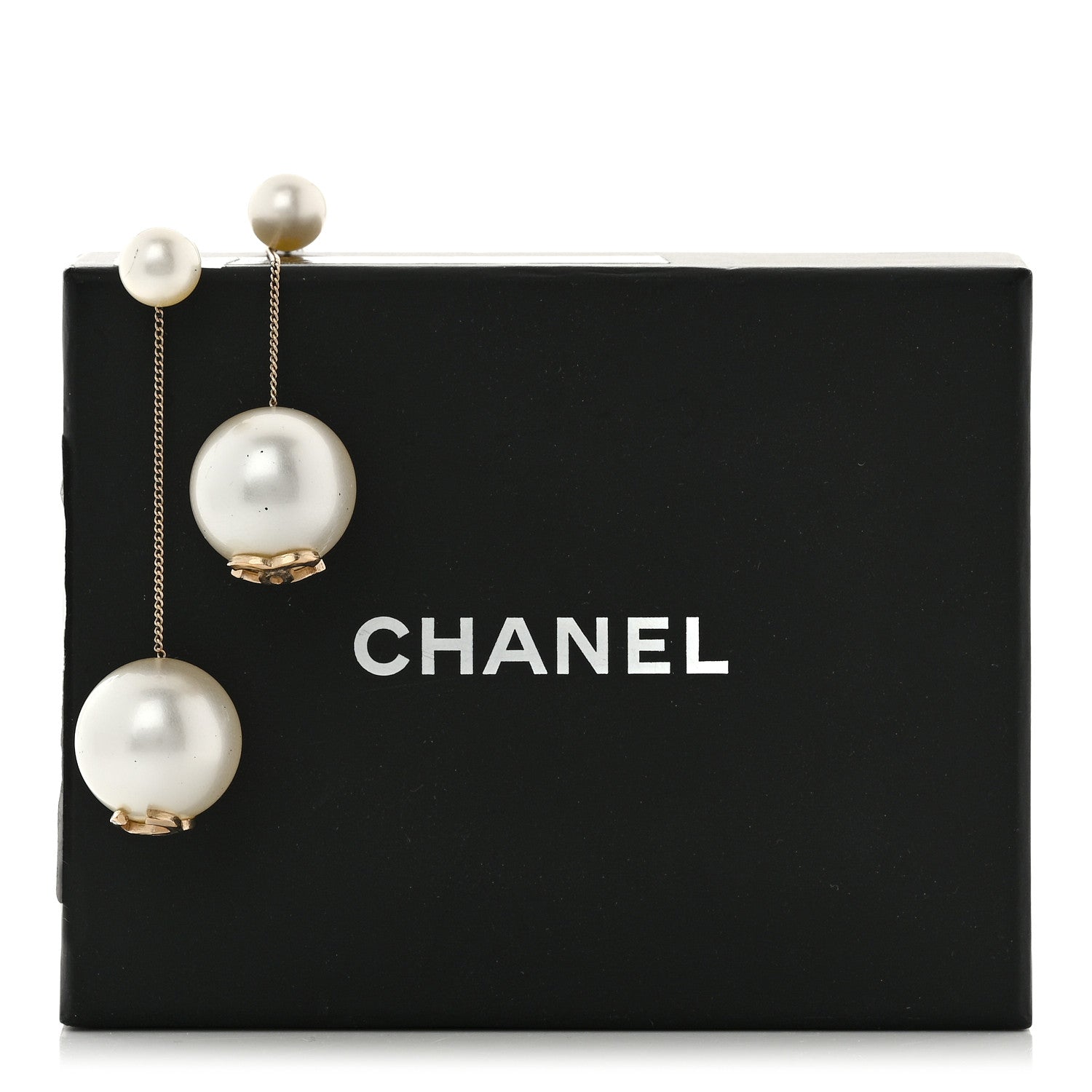 Chanel Pearl CC Chain Drop Earrings Gold 7 of 7