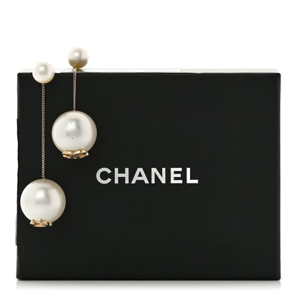 Chanel Pearl CC Chain Drop Earrings Gold 7 of 7