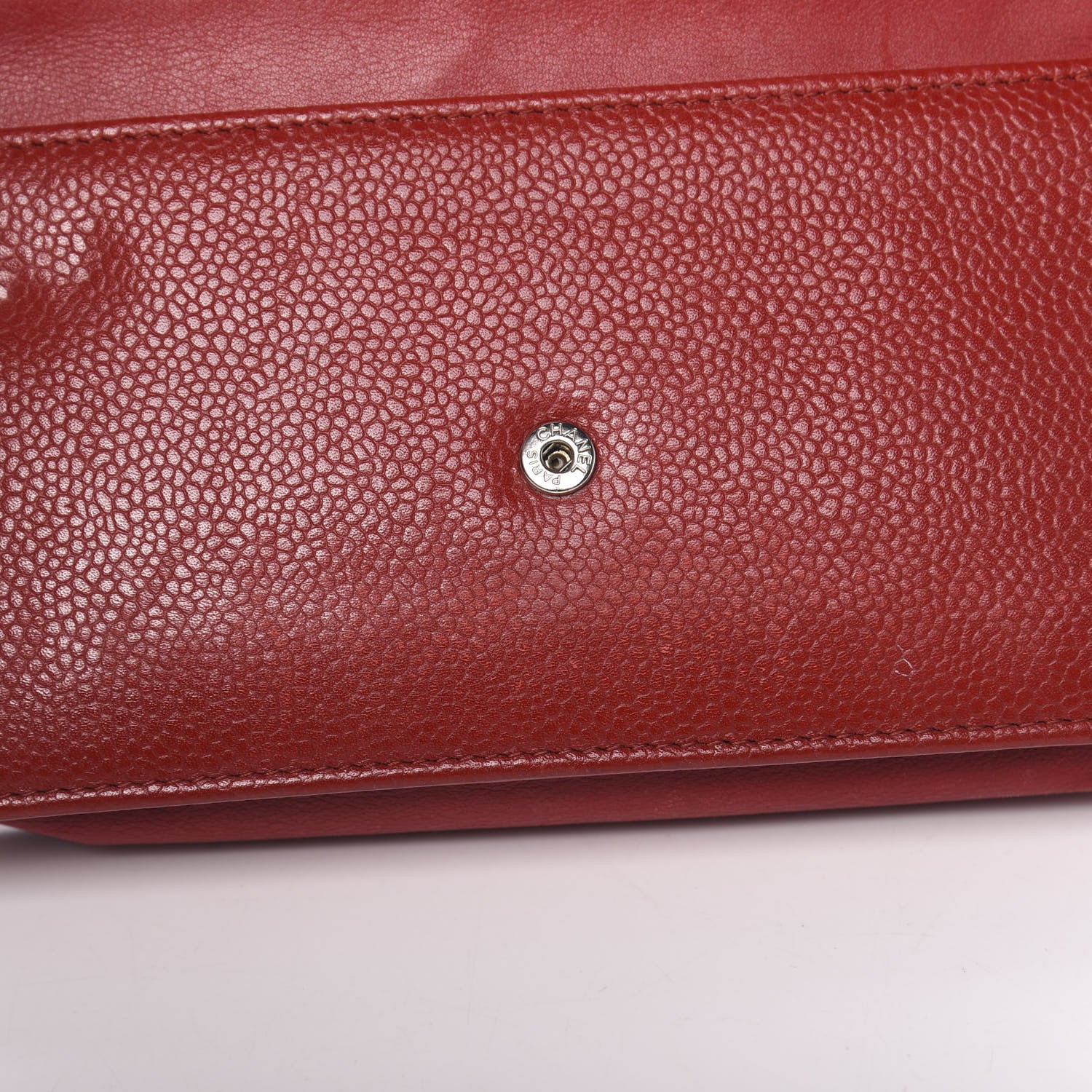 Chanel Caviar Timeless CC Wallet On Chain WOC Red 11 of 14