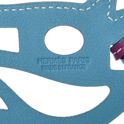Hermes Swift Paddock Cheval Horse Bag Charm Violet Turquoise 3 of 4