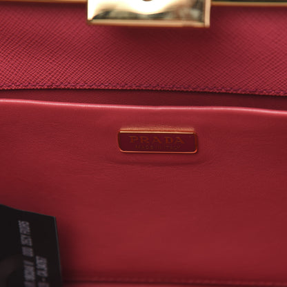 Prada Montone Shearling Fox Fur Saffiano Shoulder Bag Begonia Cammello 6 of 9