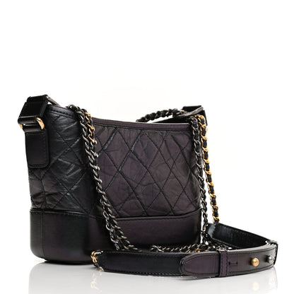 Chanel Iridescent Aged Calfskin Quilted Small Gabrielle Hobo Black 4 of 21