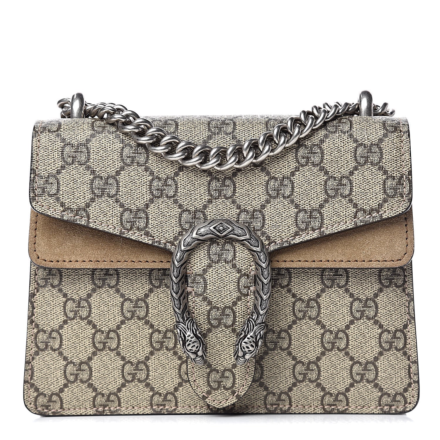 Gucci GG Supreme Monogram Mini Dionysus Shoulder Bag Taupe 1 of 10