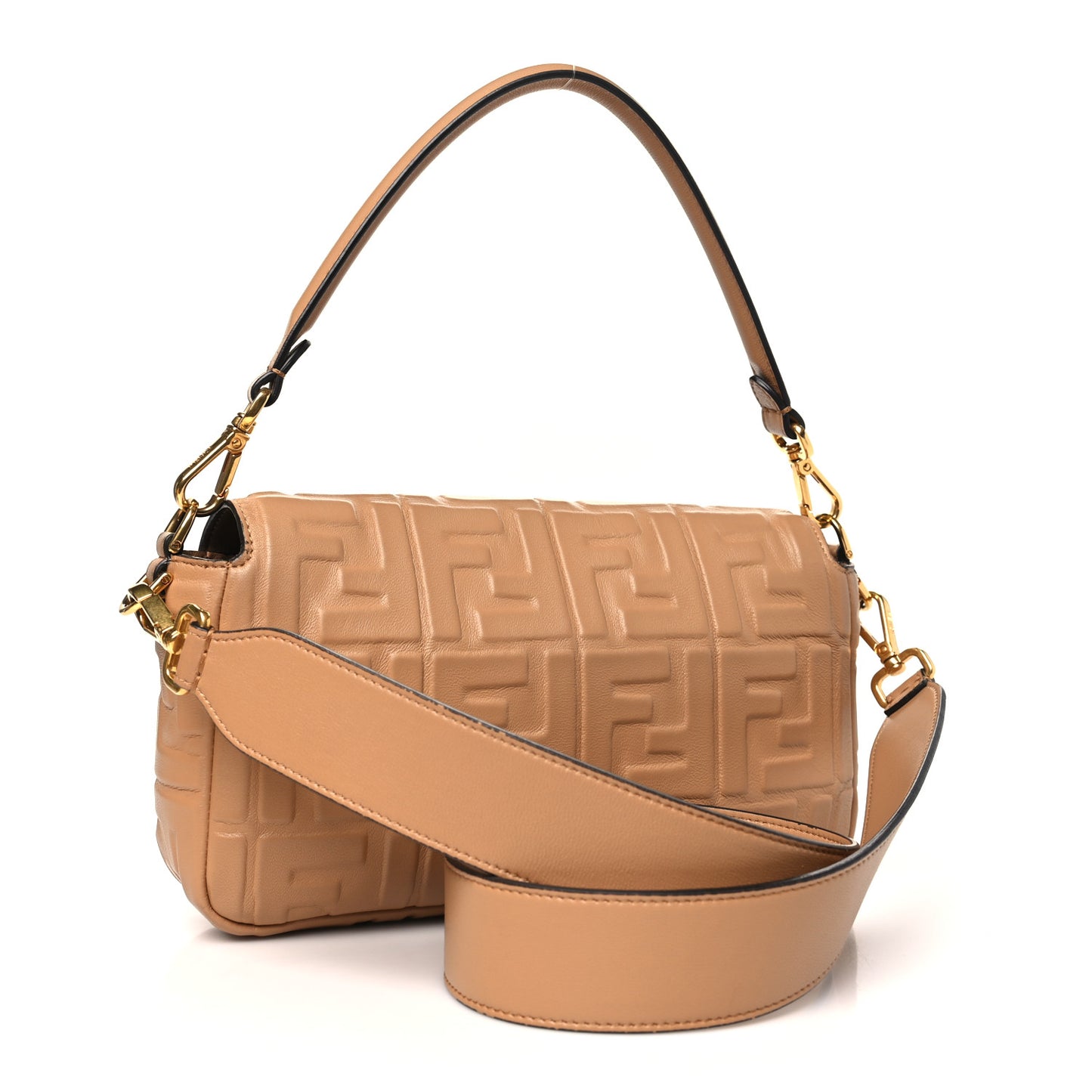 Nappa FF 1974 Embossed Baguette Miele Scuro