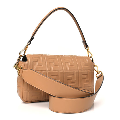 Fendi Nappa FF 1974 Embossed Baguette Miele Scuro 3 of 12