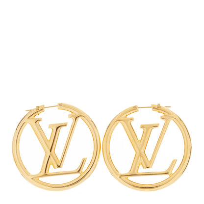 Louis Vuitton Metal Louise Hoop Earrings Gold 1 of 4