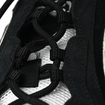 Gucci Technical Knit Fabric Suede Calfskin Womens Gucci Run Sneakers 38 Black White 11 of 12