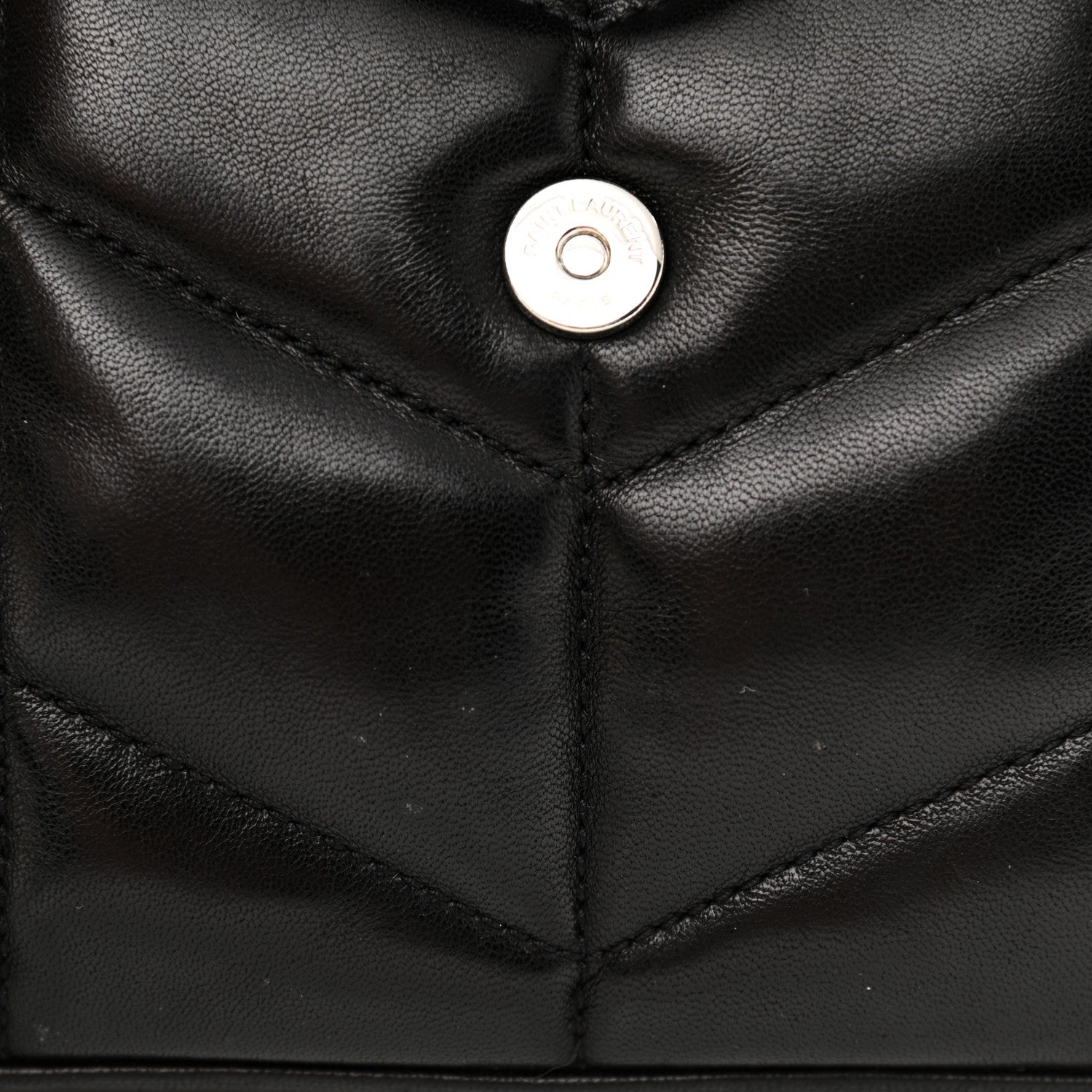 Saint Laurent Lambskin Quilted Toy Loulou Puffer Monogram Chain Satchel Black 14 of 16