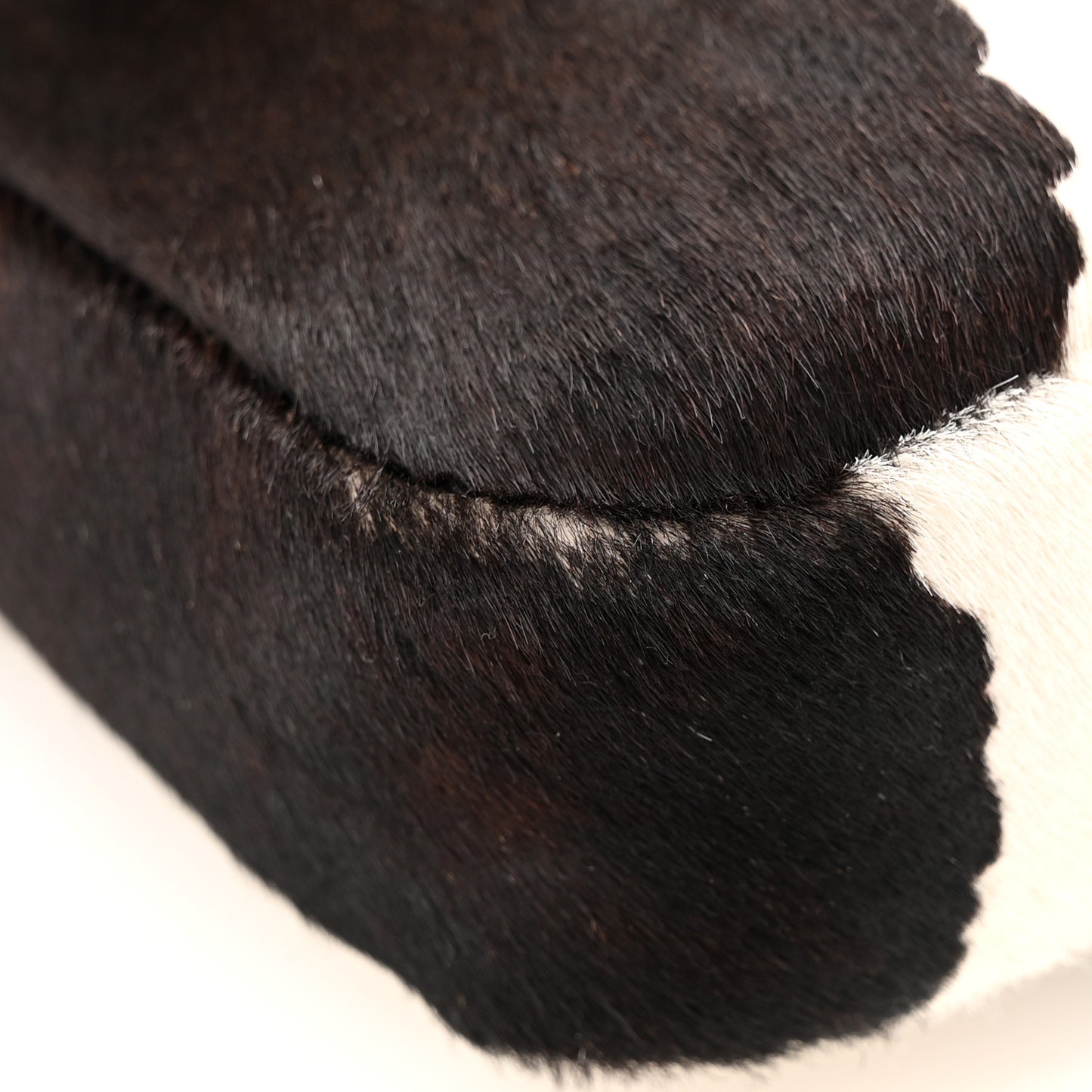 Calf Hair Baguette White Brown