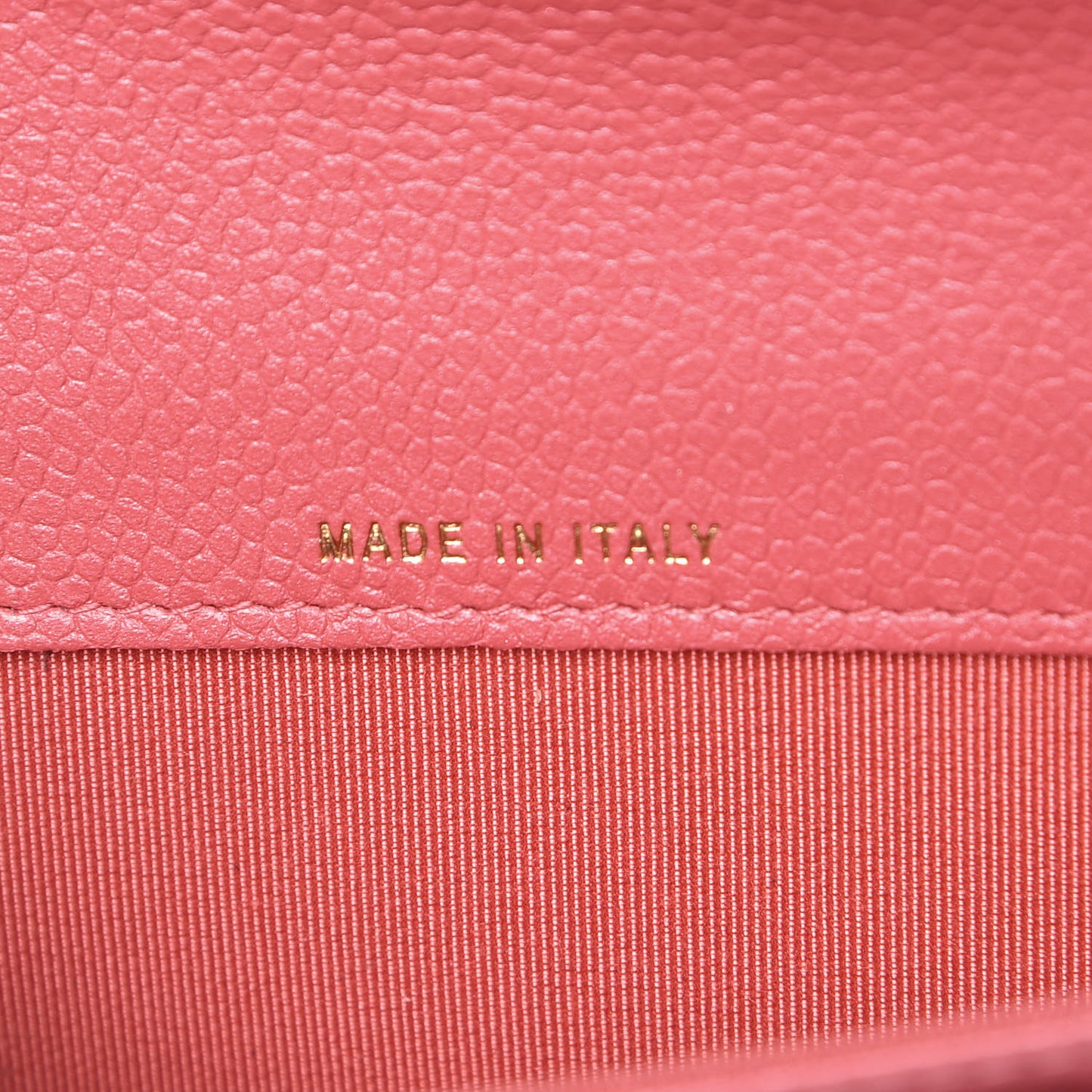 Metallic Caviar Quilted Flap Card Holder Pink