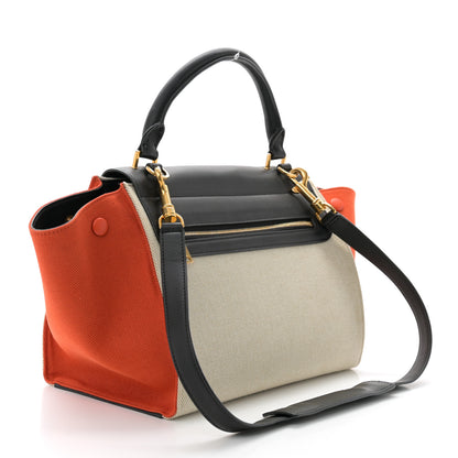 Celine Smooth Calfskin Linen Small Tri-Color Trapeze Orange 3 of 11