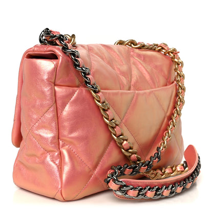 Chanel Iridescent Lambskin Quilted Large Chanel 19 Flap Pink 3 of 10