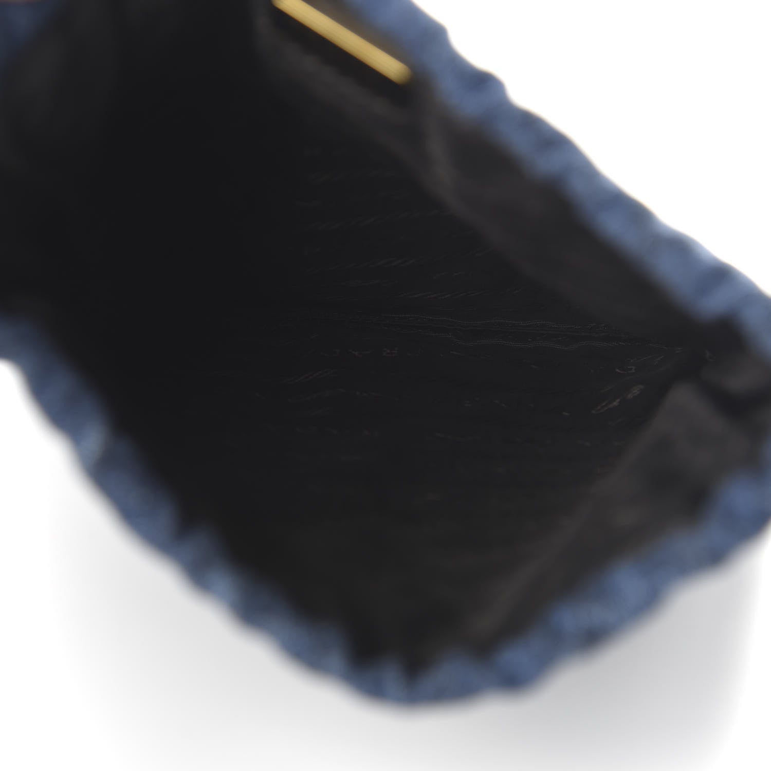 Prada Denim Impuntura Drawstring Pouch Blue Black 5 of 10