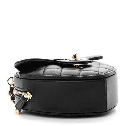 Chanel Lambskin Quilted CC In Love Heart Clutch With Chain Black 4 of 11