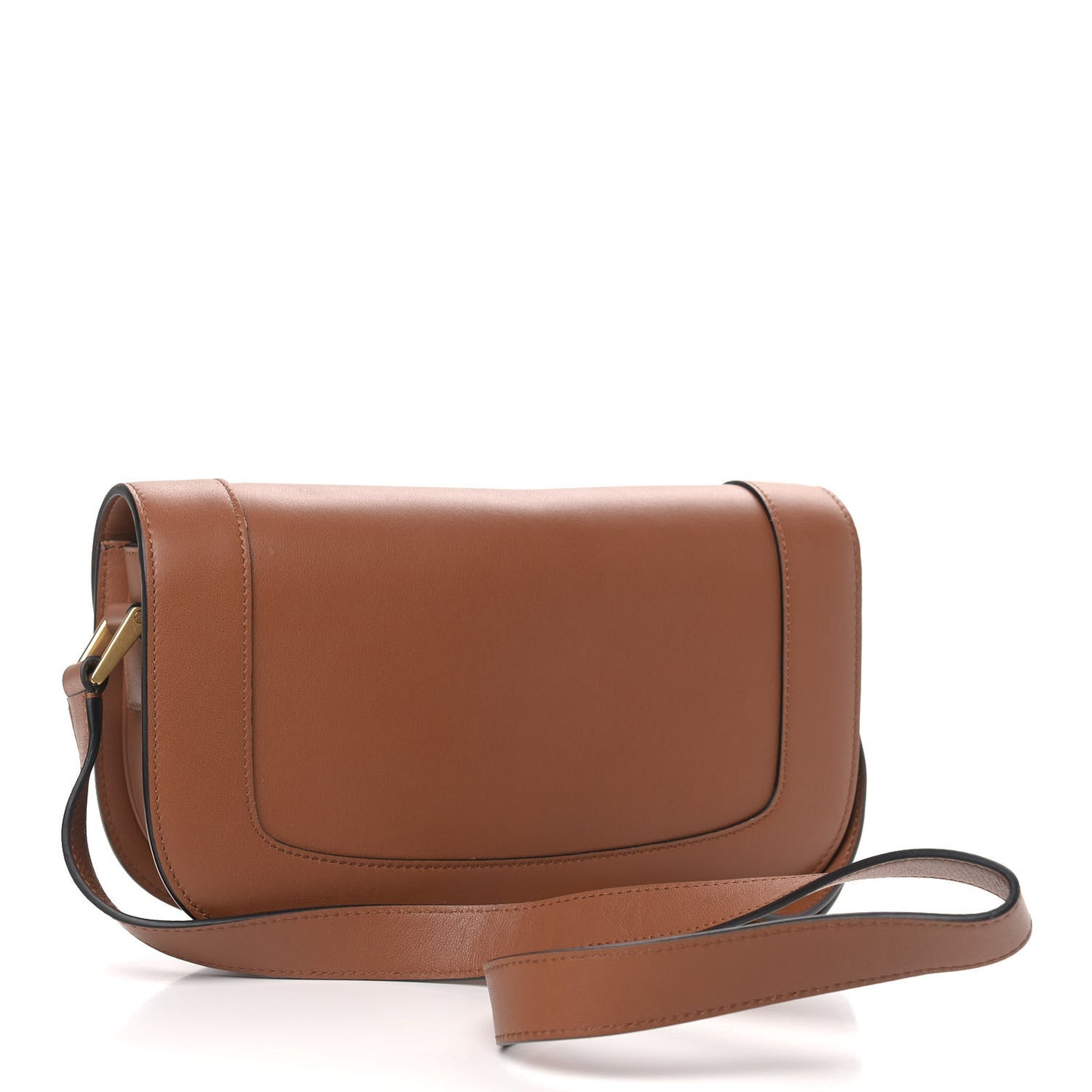 Smooth Calfskin Supervee Shoulder Bag Saddle Brown