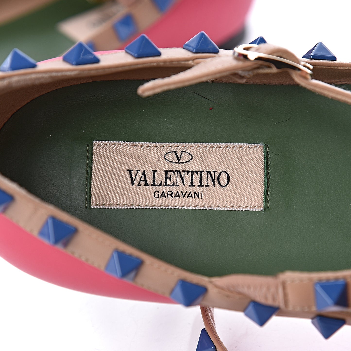 Nappa Rockstud Cage Ballerina Flats 38 Deep Fuxia