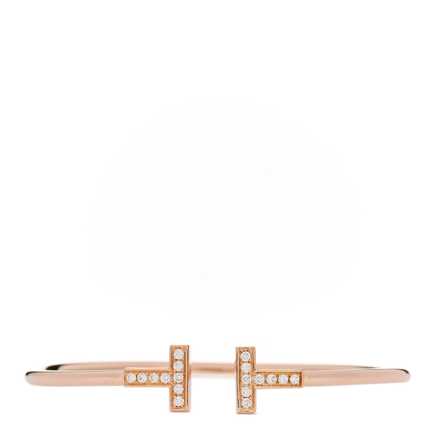 18K Rose Gold Diamond T Wire Bracelet