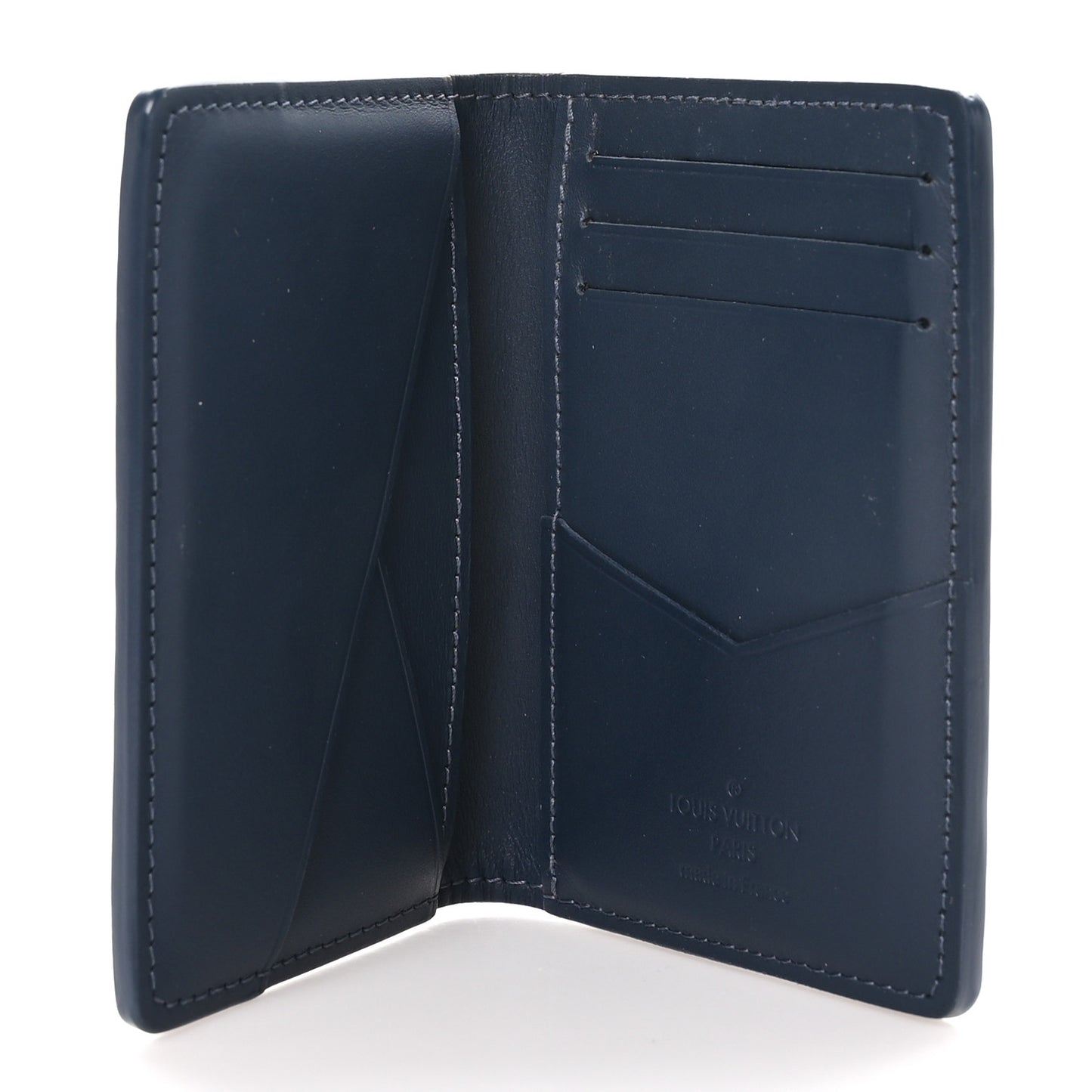 Calfskin Monogram Shadow Pocket Organizer Navy Blue White