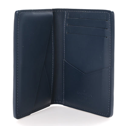 Louis Vuitton Calfskin Monogram Shadow Pocket Organizer Navy Blue White 5 of 7
