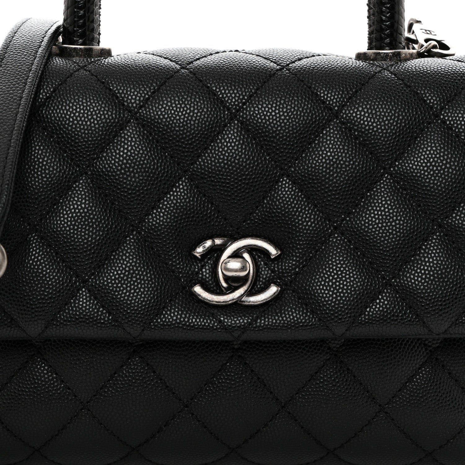 Chanel Caviar Lizard Quilted Mini Coco Handle Flap Black 8 of 10
