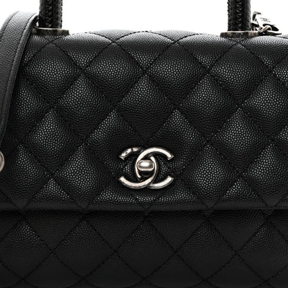 Chanel Caviar Lizard Quilted Mini Coco Handle Flap Black 8 of 10