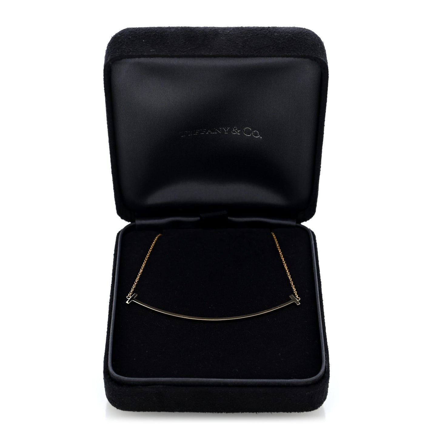 18K Yellow Gold Large T Smile Pendant Necklace