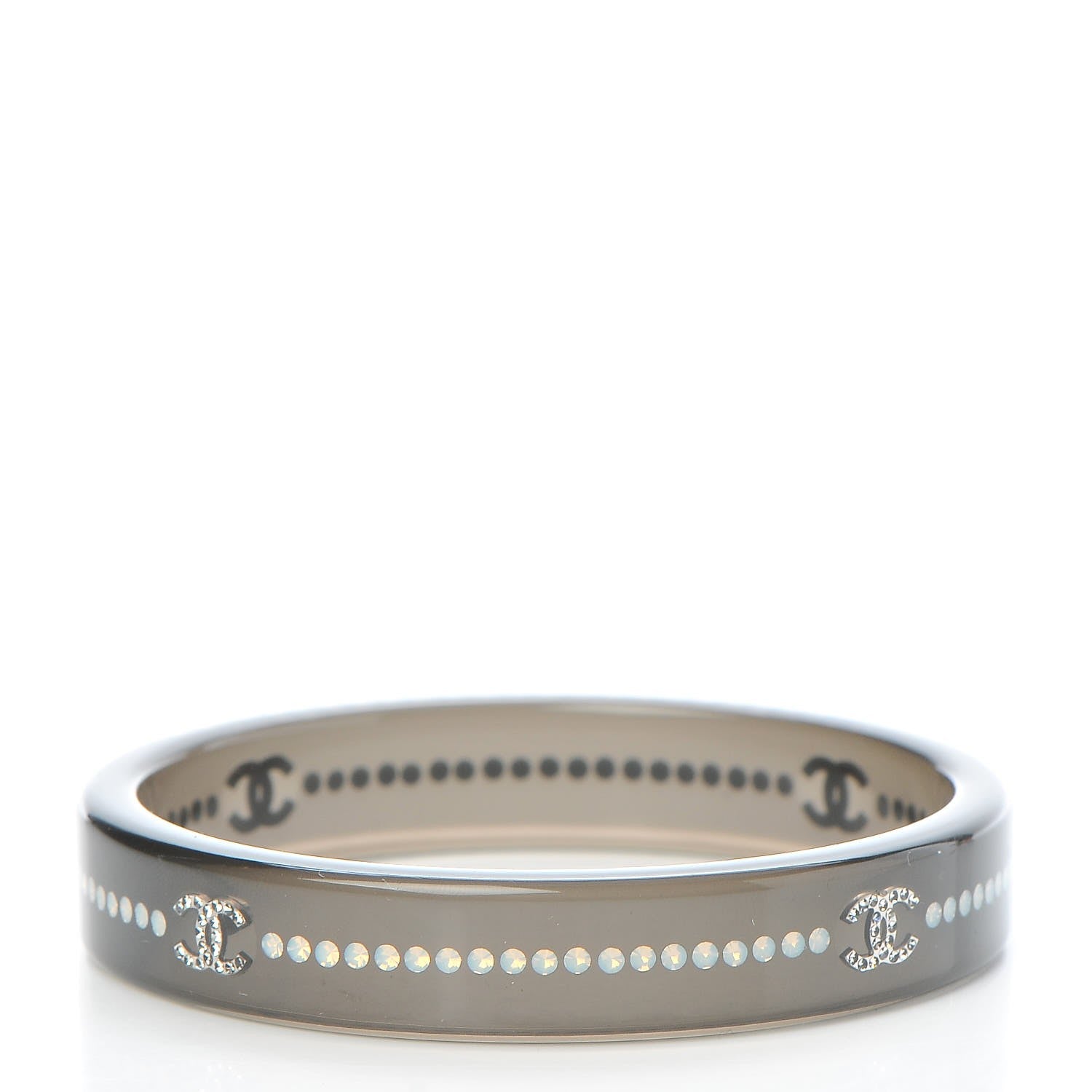 Chanel Resin Crystal CC Bangle Black 3 of 5