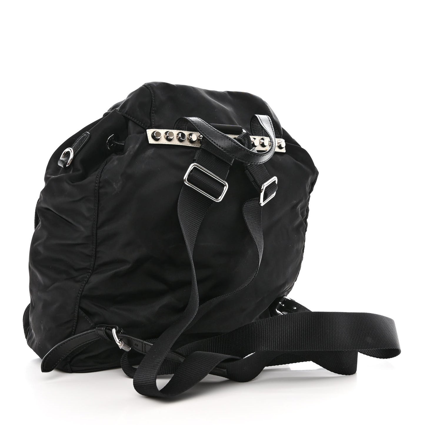Nylon New Vela Studded Backpack Black Green