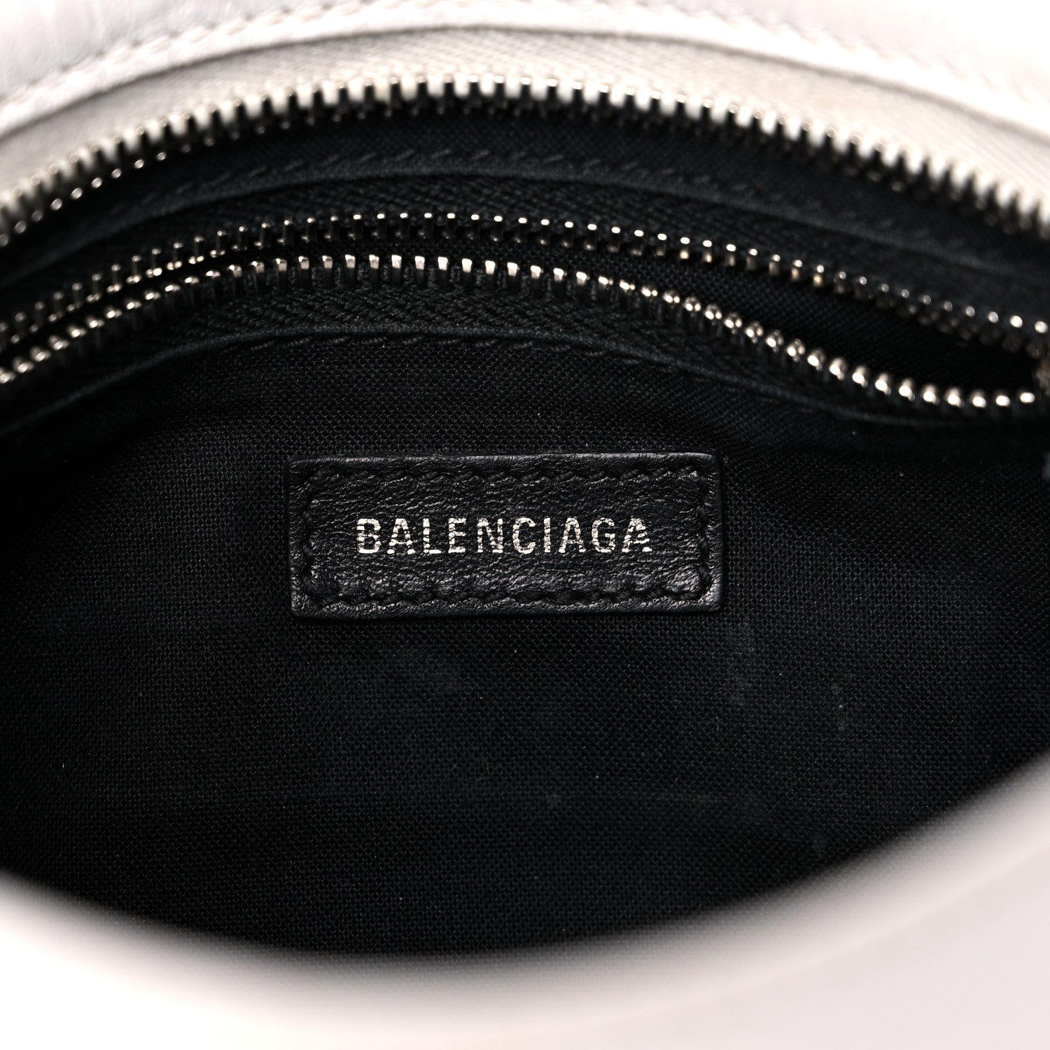 Balenciaga Matte Supple Lambskin Crocodile Embossed Classic Silver Hardware Mini City White 6 of 18