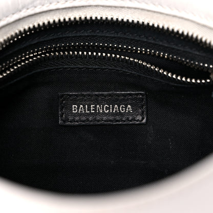 Balenciaga Matte Supple Lambskin Crocodile Embossed Classic Silver Hardware Mini City White 6 of 18