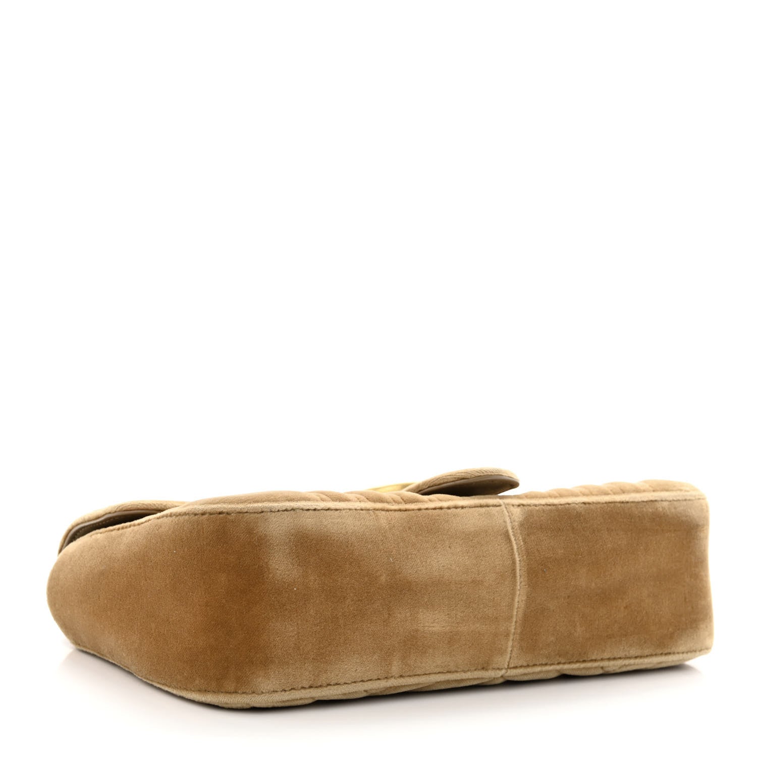 Gucci Velvet Matelasse Small GG Marmont Shoulder Bag Taupe 4 of 13
