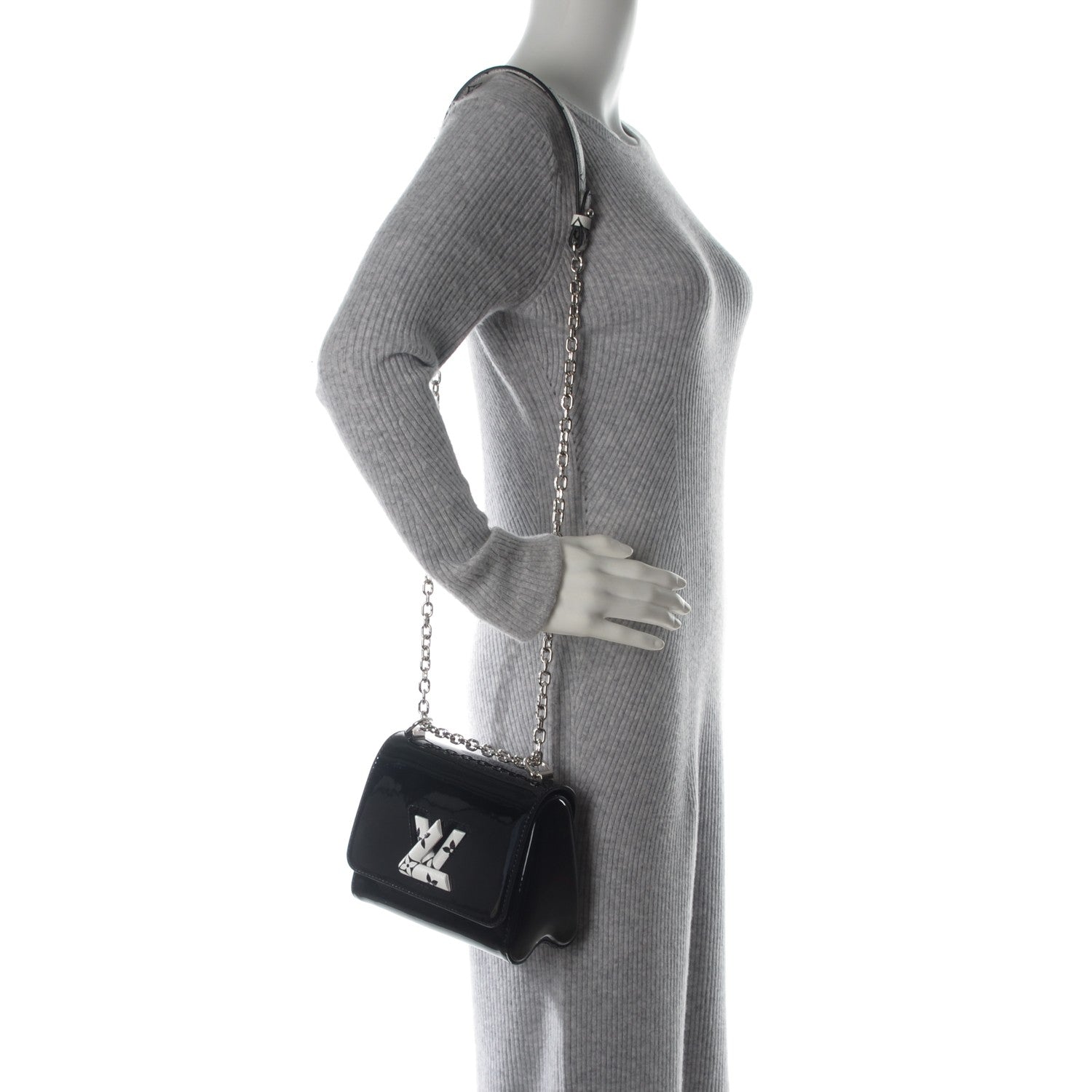 Louis Vuitton Vernis Monogram Twist Shoulder Bag PM Noir 2 of 6