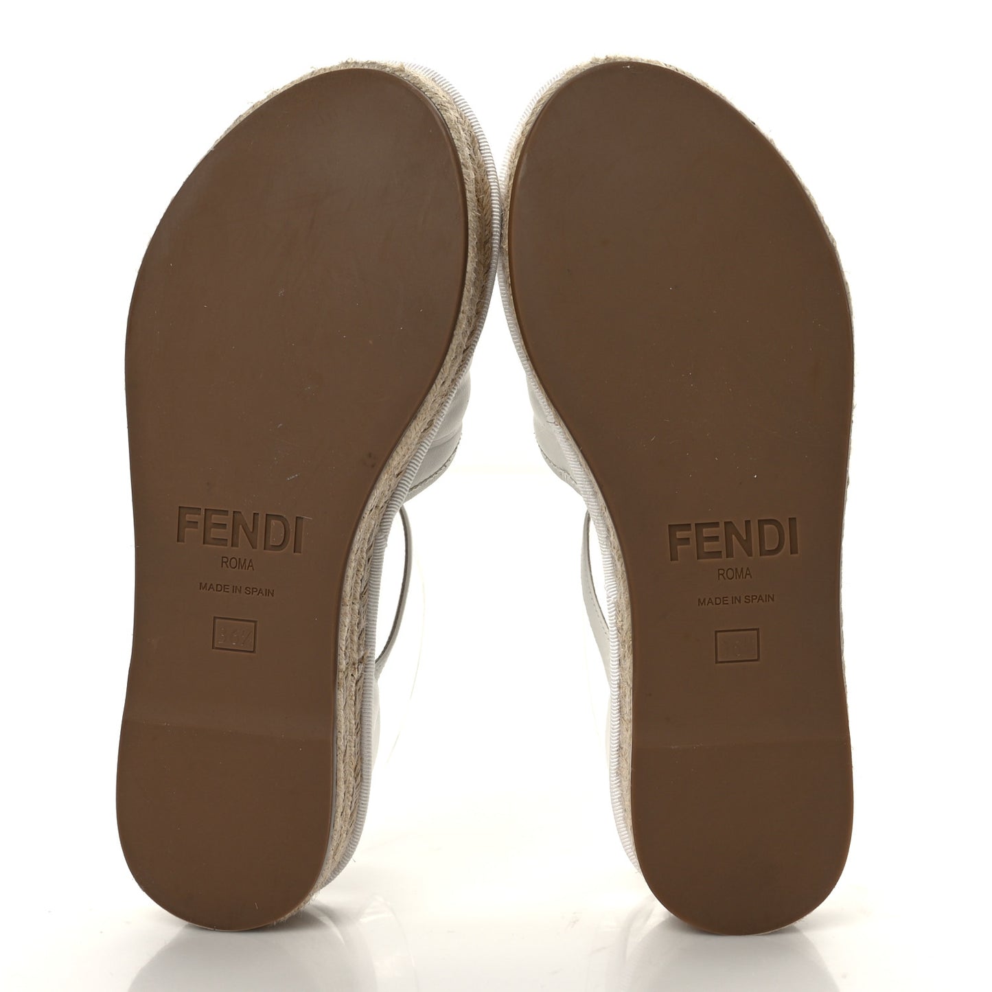 Nappa FF Embossed Espadrille Platform Sandals 36.5 Snow