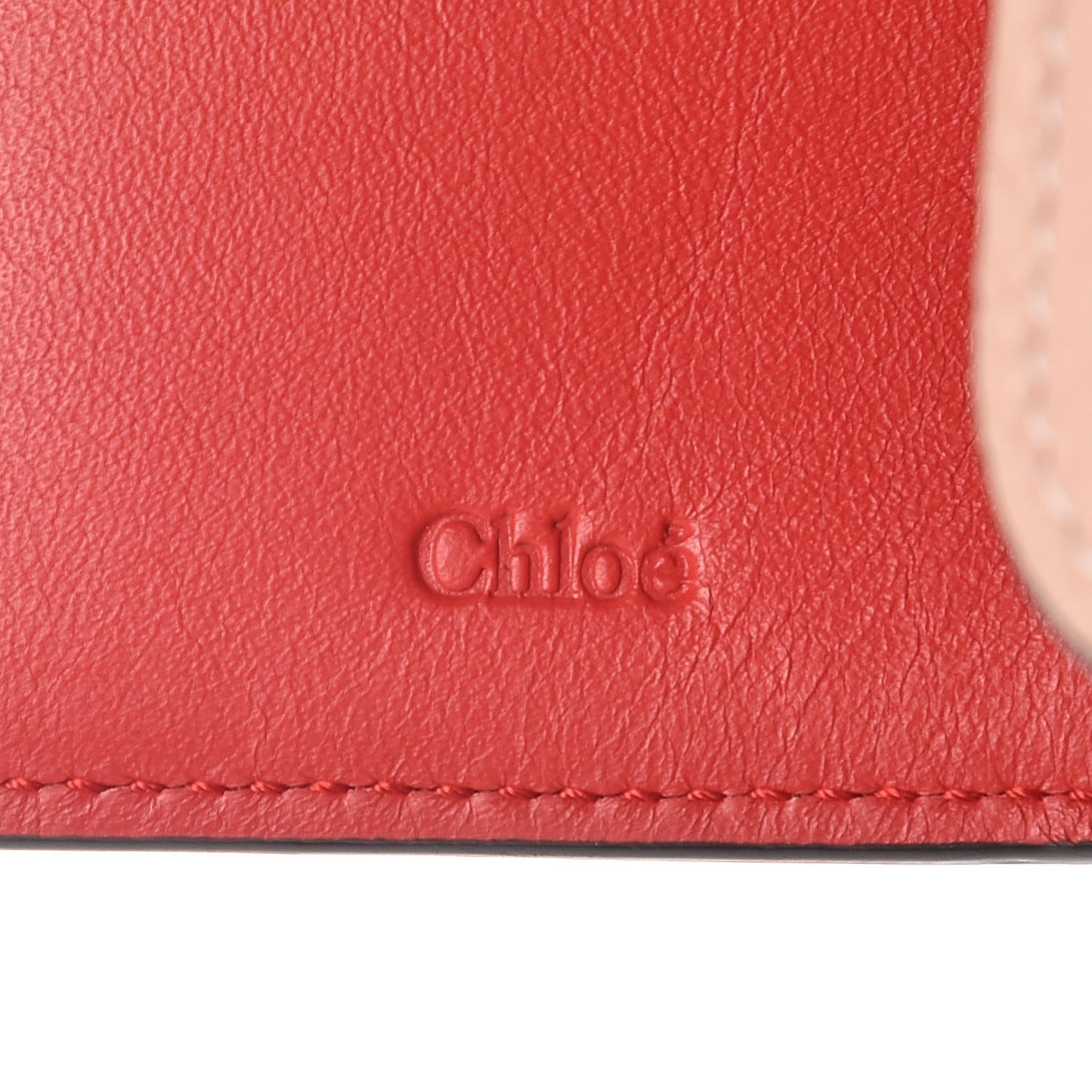 Calfskin Alphabet Compact Wallet Blush Nude