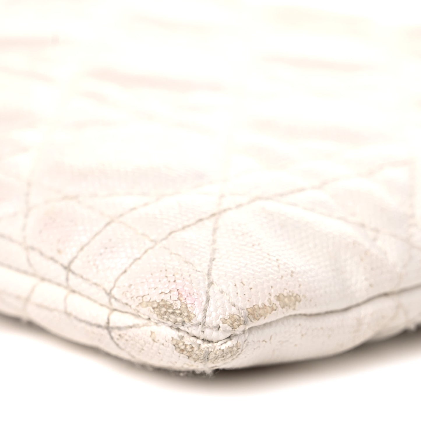 Coated Canvas Cannage Panarea Pouch White