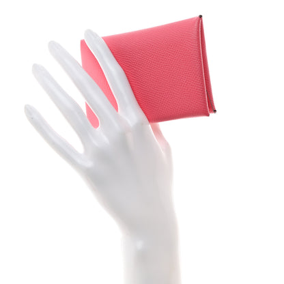 Hermes Epsom Calvi Duo Card Case Rose Azalee 2 of 8