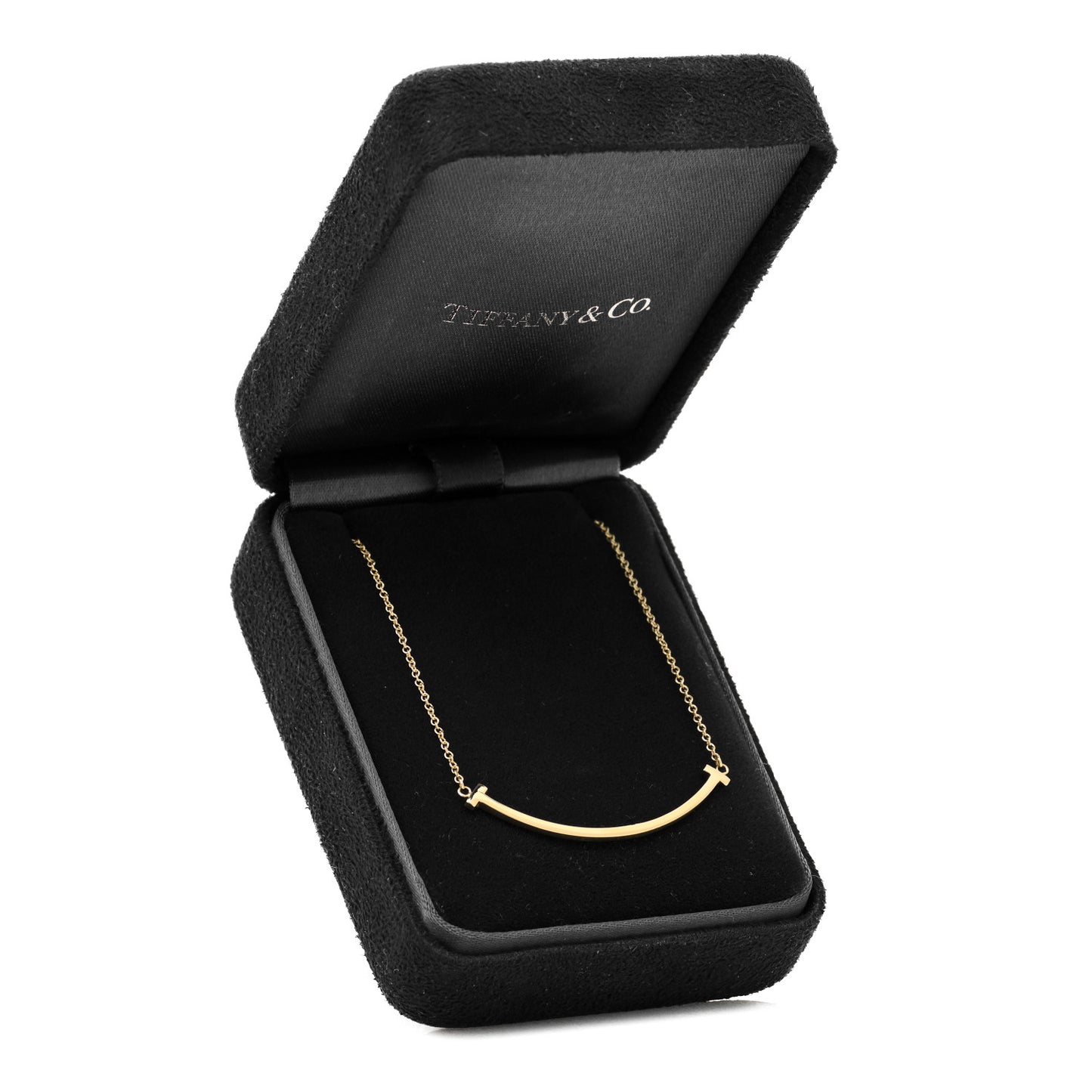 18K Yellow Gold Small T Smile Pendant Necklace