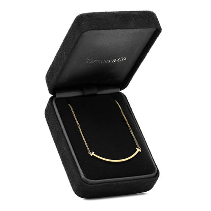 Tiffany 18K Yellow Gold Small T Smile Pendant Necklace 6 of 6