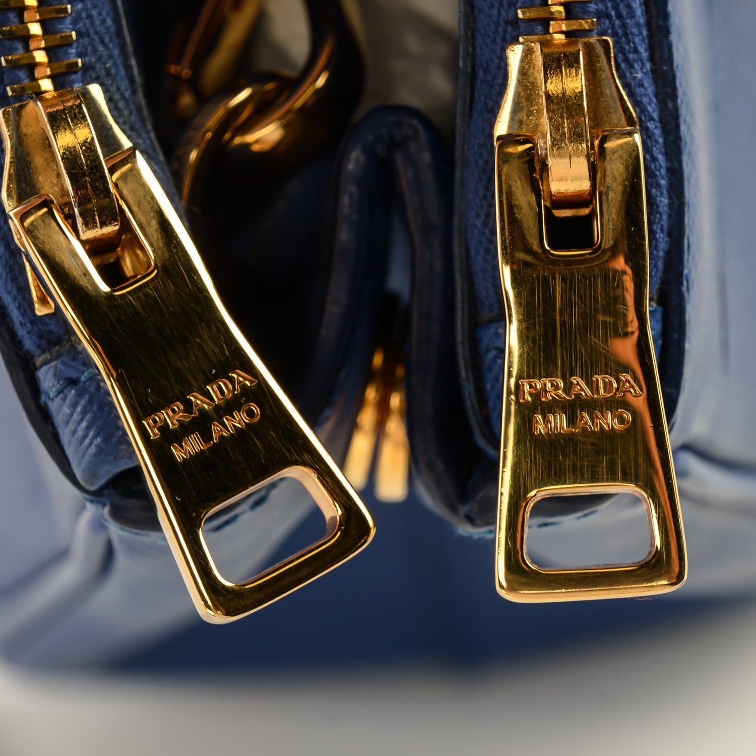 Prada Saffiano Mini Galleria Double Zip Tote Bleuette 9 of 11