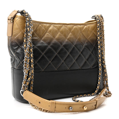 Chanel Metallic Goatskin Quilted Medium Gabrielle Hobo Dark Gold Bronze 2 of 10