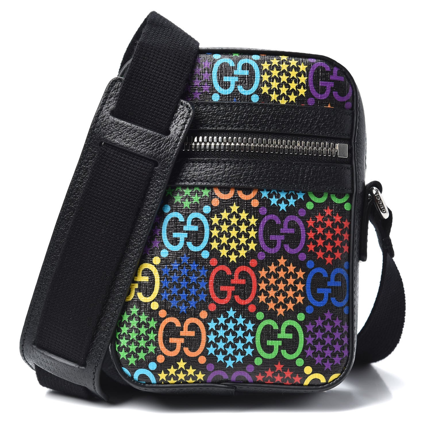 Gucci GG Supreme Monogram Psychedelic Messenger Bag Black 1 of 9